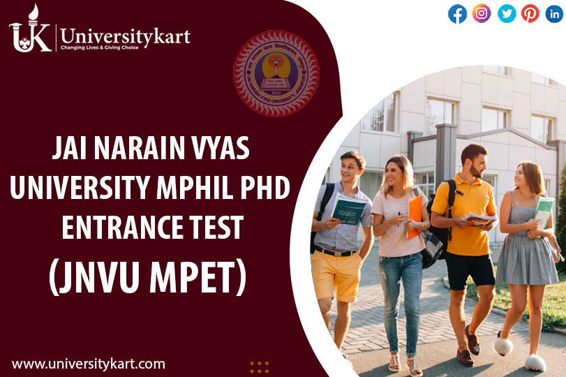 JNVU MPET: MPhil/PhD Entrance Test At Jai Narain Vyas University